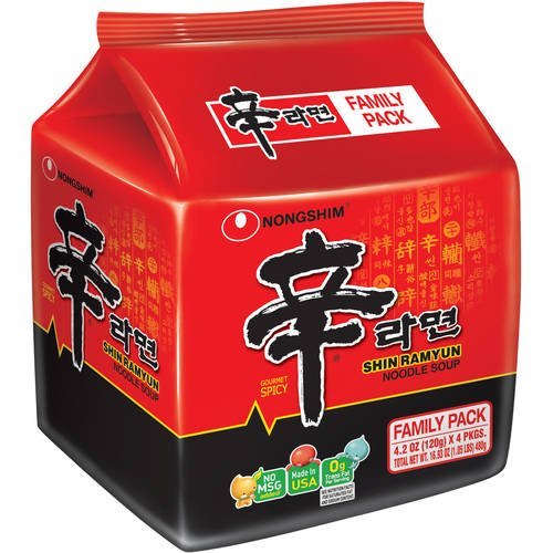(12 Pack) Nongshim Shin Ramyun Gourmet Spicy Noodle Soup, 4.2 oz