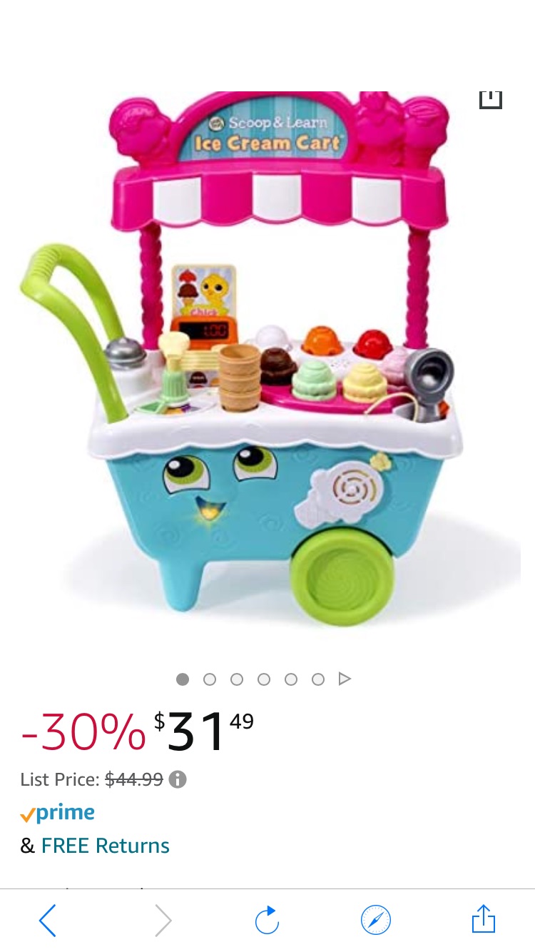 Amazon.com: LeapFrog Scoop and Learn Ice Cream Cart : Toys & Games冰淇淋玩具