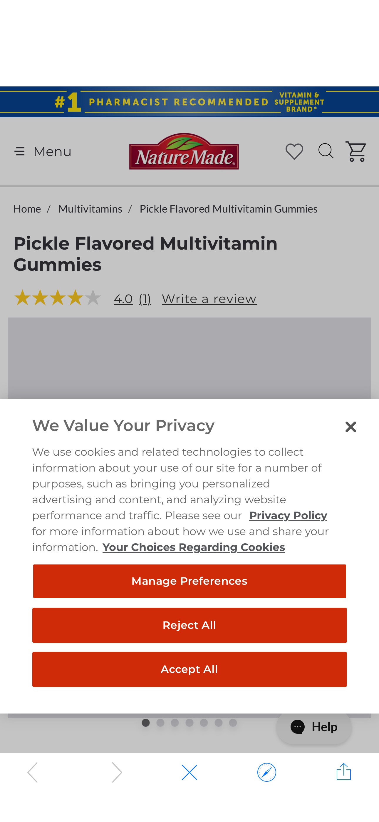 Pickle Flavored Multivitamin Gummies | Nature Made®Tomorrow at 12pm Est, 11am Central, 9am Pacific, 10am Mountain time NatureMade will be giving out Free Multi Vitamin Gummies FREE 
While Supplies Las