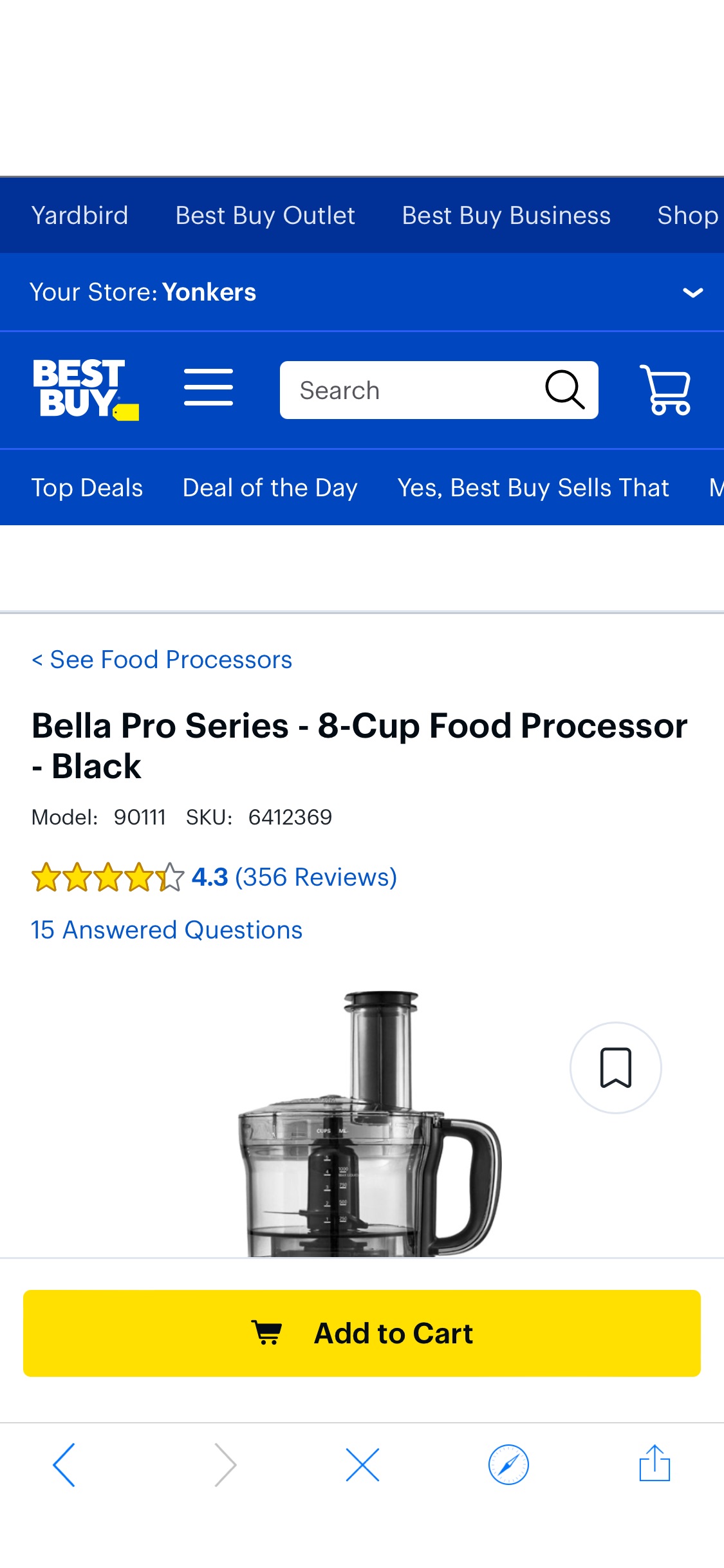 Bella Pro Series 8-Cup Food Processor Black 90111 - Best Buy厨具