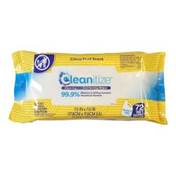 Cleanitize 消毒湿纸巾 72张 99.9%除菌 可消灭SARS-CoV-2病毒