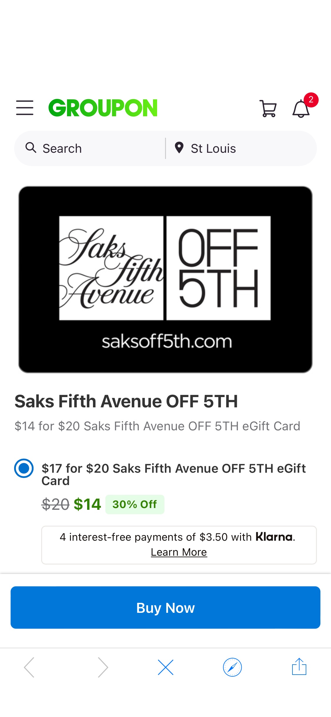 礼卡7折 Saks Fifth Avenue OFF 5TH - From $14 - Dayton | Groupon