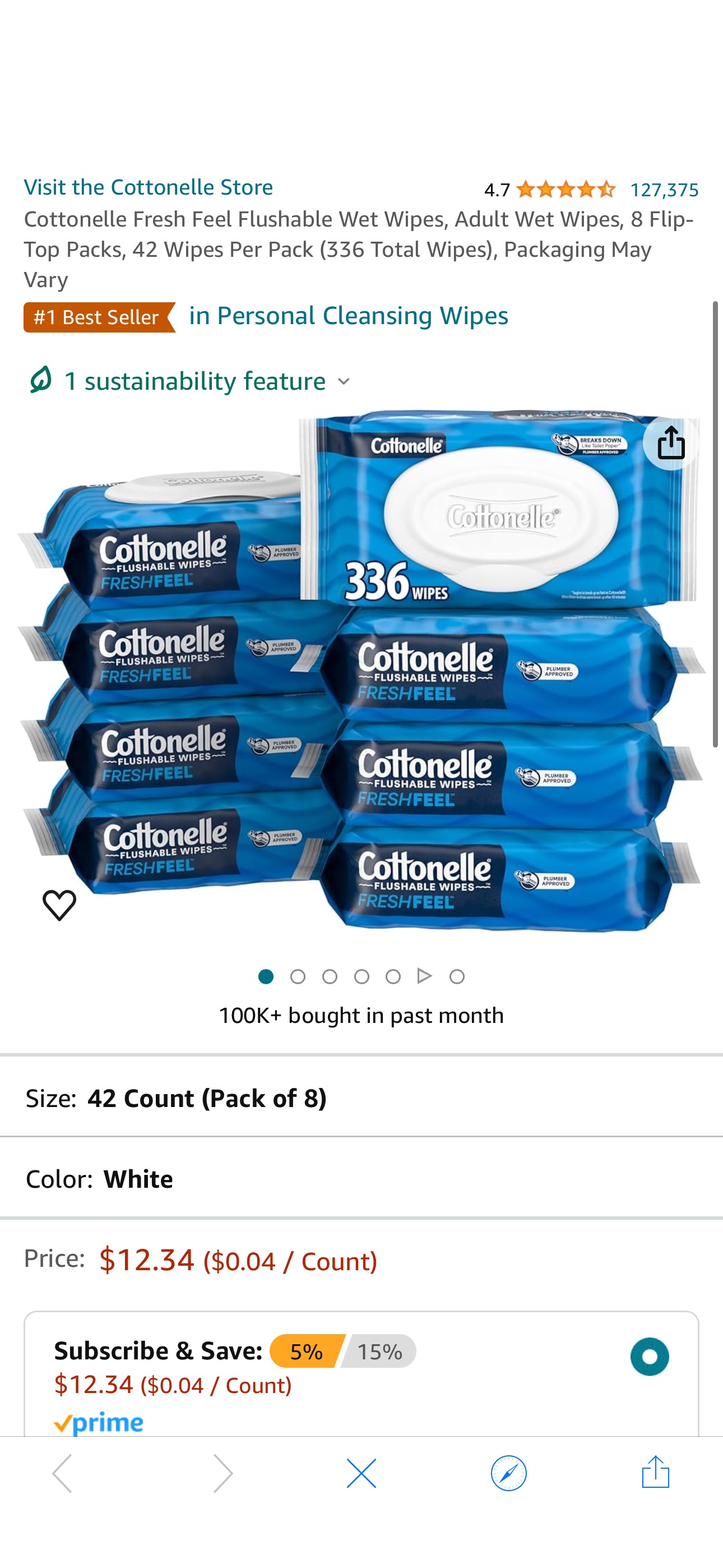 Amazon.com: Cottonelle Fresh Feel Flushable Wet Wipes, Adult Wet Wipes, 8 Flip-Top Packs, 42 Wipes Per Pack (336 Total Wipes), Packaging May Vary : Health & Household