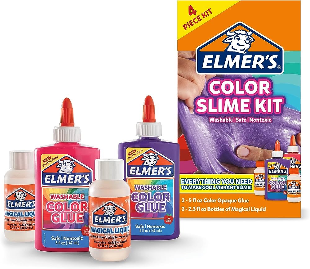 Elmer's 彩色史莱姆套装，2 件装 + 2 件激活剂，粉色/紫色