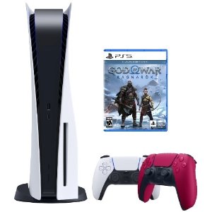 PS5 Disk + God of War Ragnarok + Red Controller