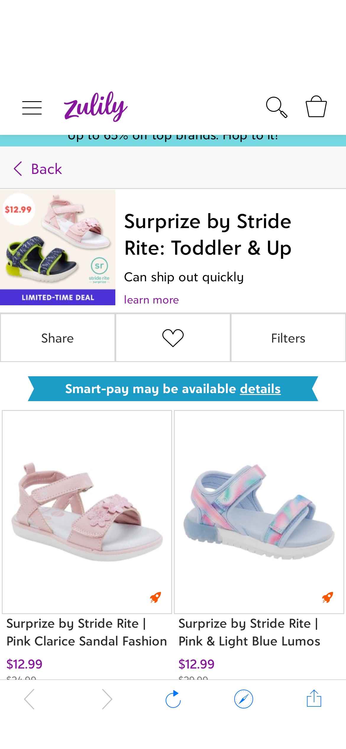 Surprize by Stride Rite: Toddler & Up | Zulily 凉鞋 $12.99