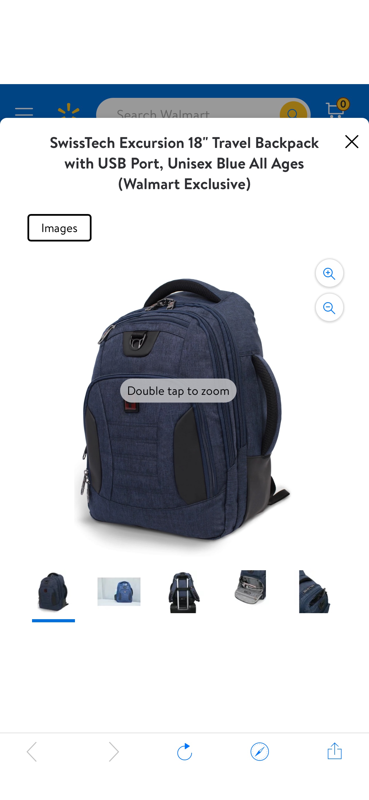 SwissTech Excursion 18" Travel Backpack with USB Port, Unisex Blue All Ages (Walmart Exclusive) - Walmart.com