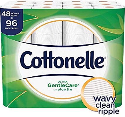 Amazon.com: Cottonelle Ultra GentleCare Toilet Paper, 48 Double Rolls, Sensitive Bath Tissue with Aloe & Vitamin E: Gateway只要$16