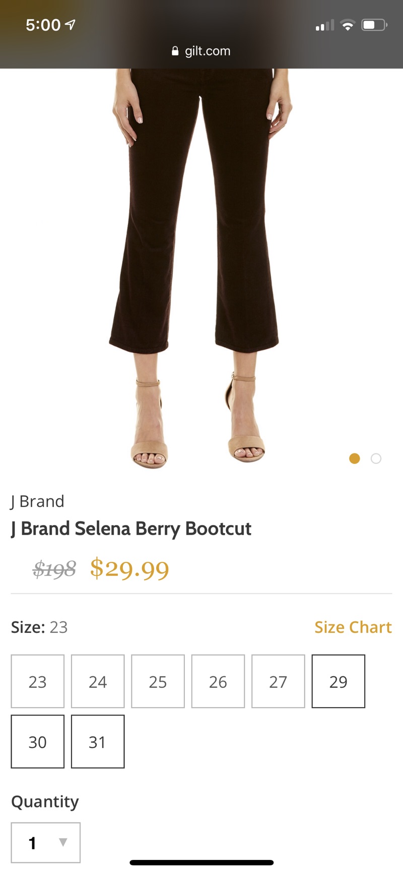 J brand selena berry bootcut 裤子
