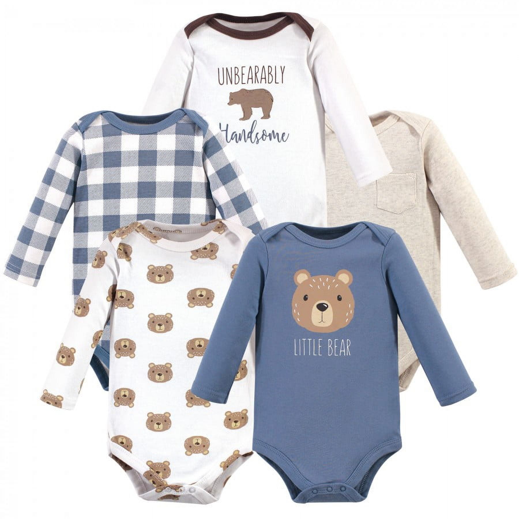 Hudson Baby Infant Boy Cotton Long-Sleeve Bodysuits 5pk, Little Bear, 12-18 Months - Walmart.com