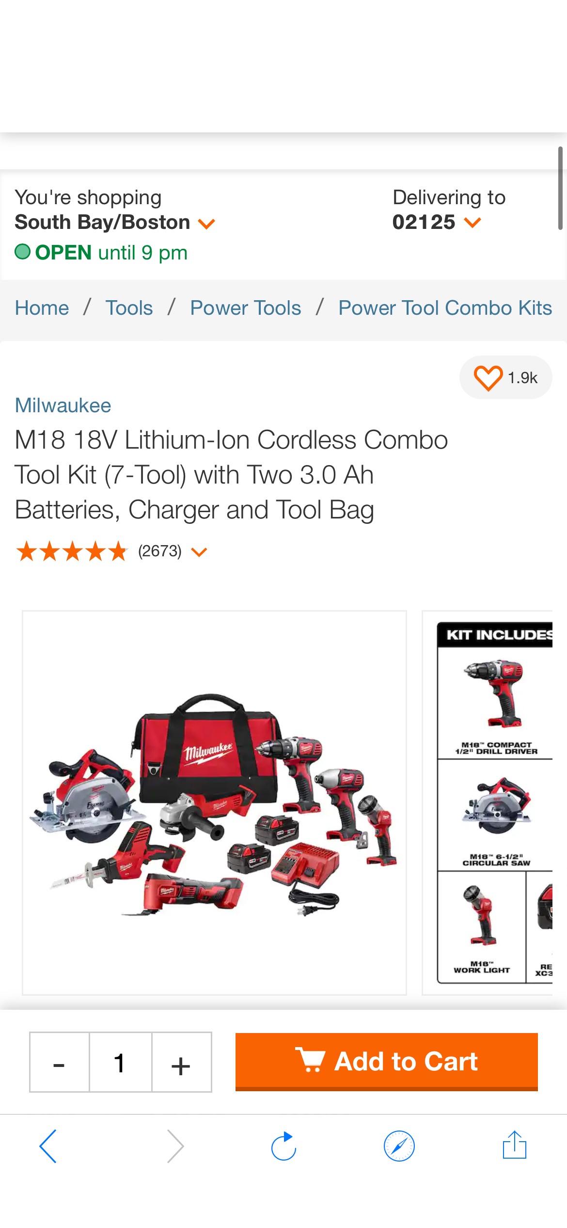 米沃斯M18 18V Lithium-Ion Cordless Combo Tool Kit (7-Tool) with Two 3.0 Ah Batteries, Charger and Tool bag