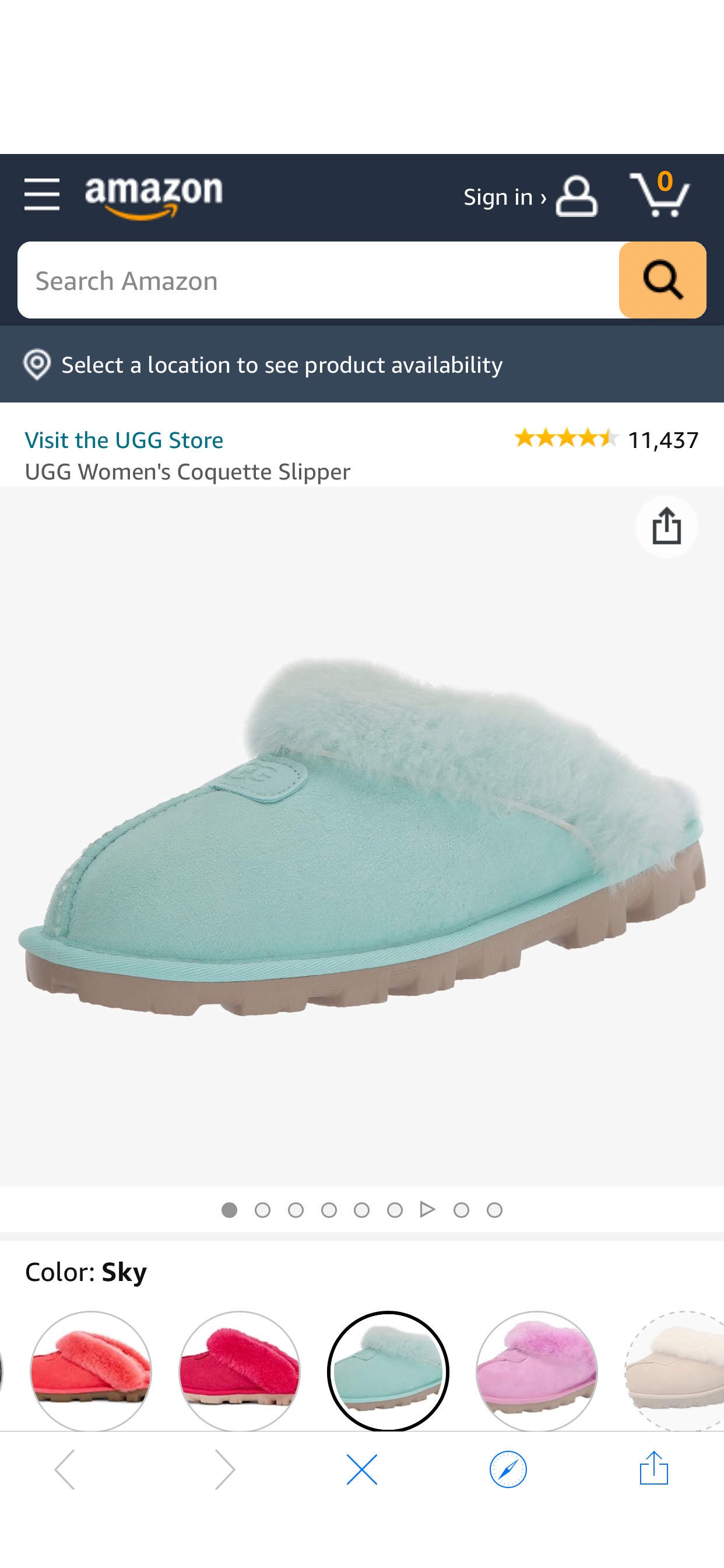 Amazon.com | UGG Women's Coquette Slipper, Sky, 9 | Slippers
