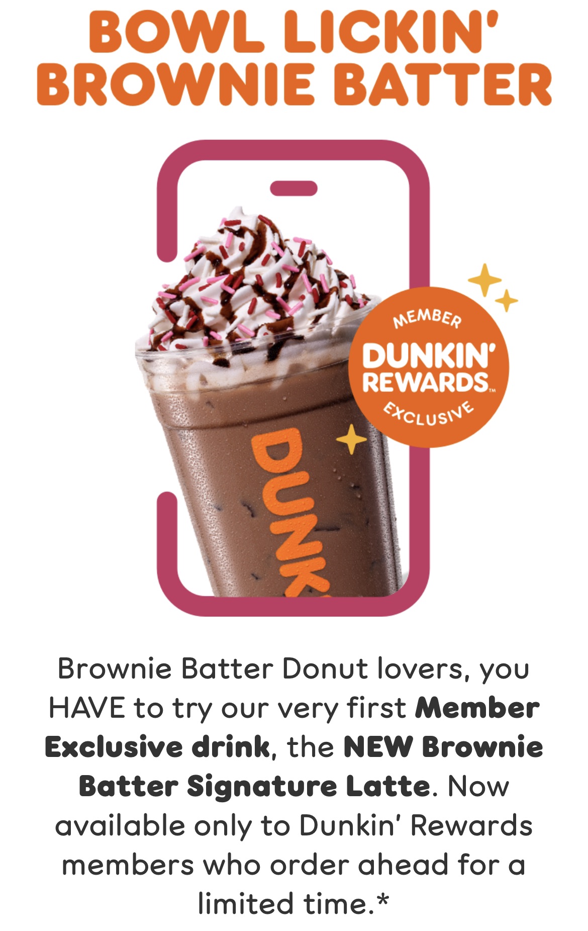 Dunkin限時上新：Brownie Batter Signature Latte