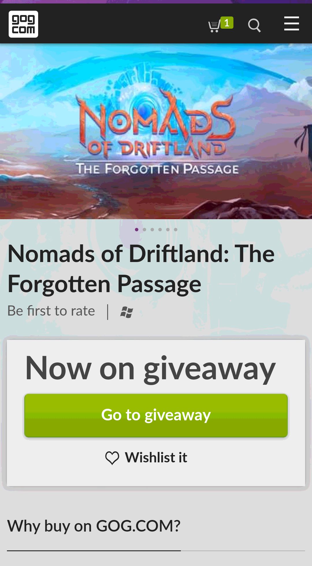 Nomads of Driftland: The Forgotten Passage on GOG.com喜加一