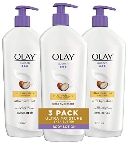 Body Lotion by Olay, Quench Ultra Moisture with Shea Butter, 11.8 fl oz (Pack of 3)
