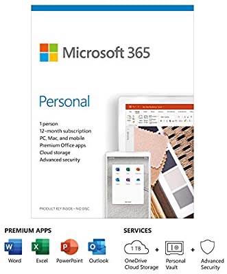 Amazon.com: Microsoft 365 Personal 一年个人续订正版盒装卡