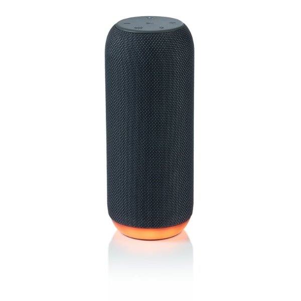 onn. Portable Bluetooth Speaker with LED Lighting, Gray