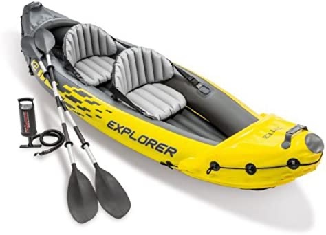 Amazon.com : Intex Explorer K2 Kayak, 2-Person Inflatable Kayak Set with Aluminum Oars and High Output Air Pump : Sports & Outdoors