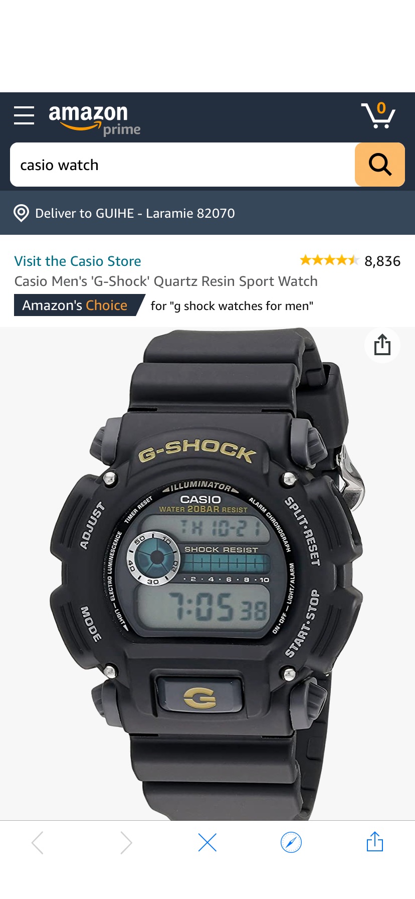 卡西欧男士G-shock手表
Amazon.com: Casio Men's G-Shock DW9052-1BCG Black Resin Sport Watch: Casio: Watches
