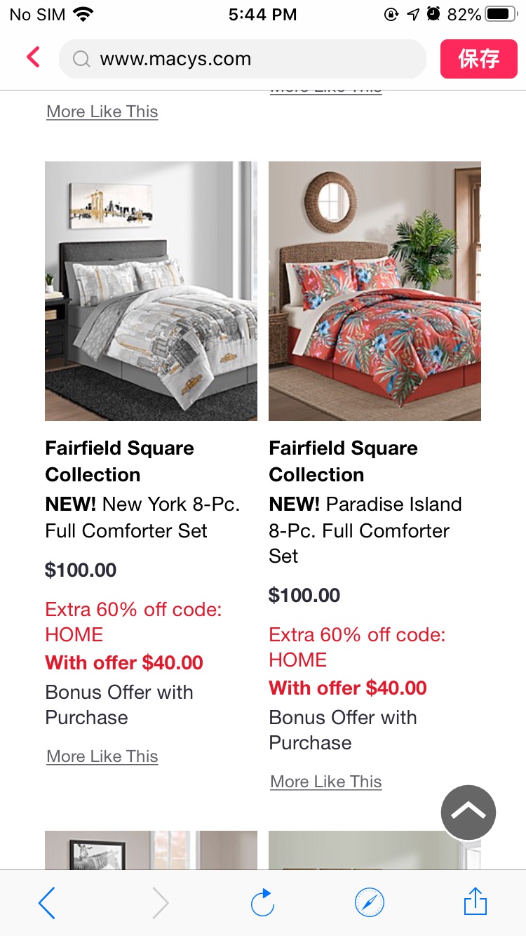 Fairfield Square Collection 精选多款8件床上用品套装（多色）- Macy's