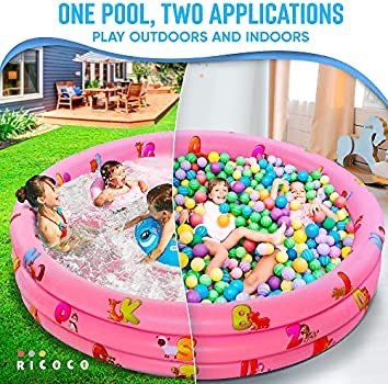 Ricoco Inflatable Kiddie Pool for Kids - Kids Pools for Backyard