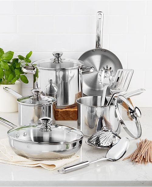 Stainless Steel 13-Pc. Cookware Set
