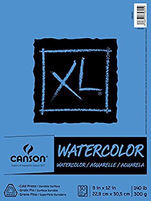 史低价：水彩纸Amazon.com: Canson XL Series Watercolor Pad, 9" x 12"