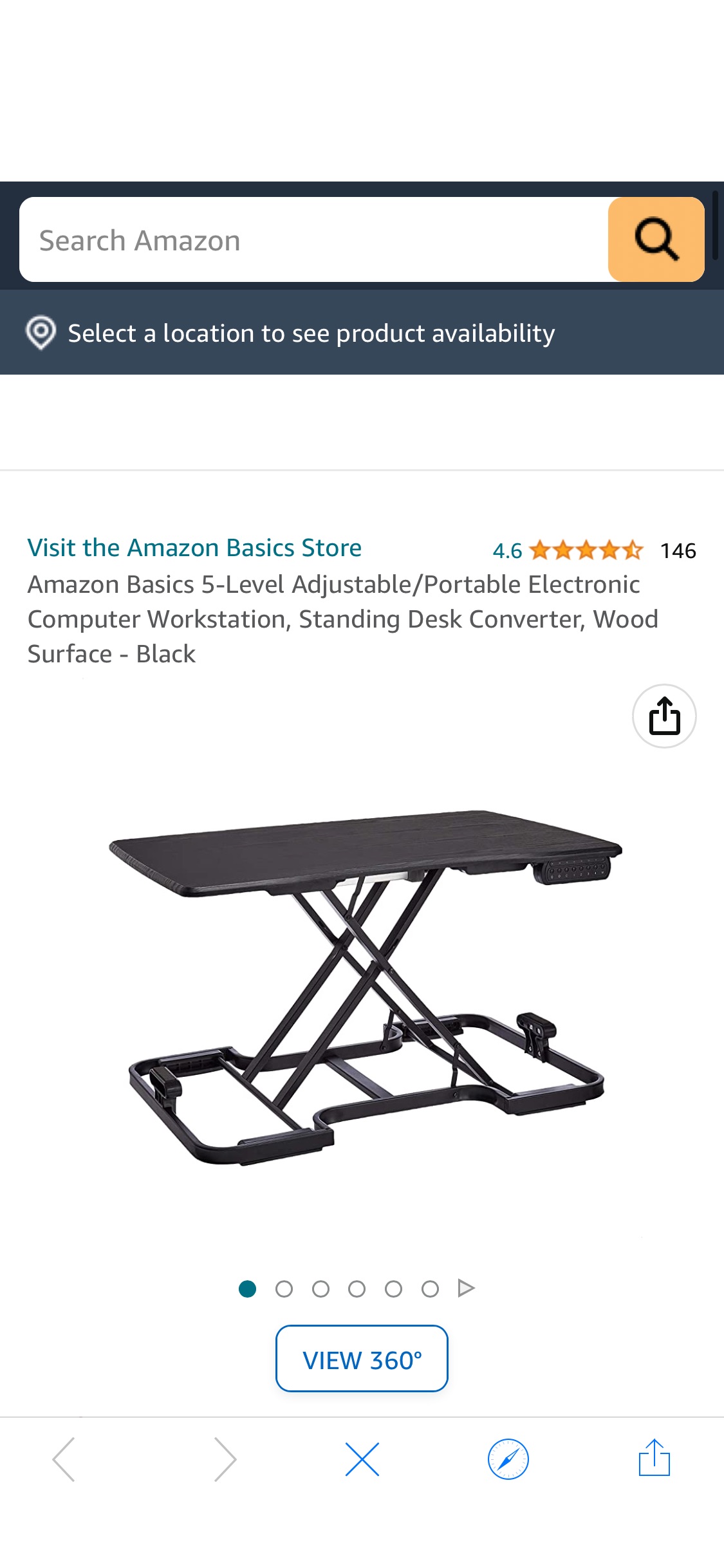 Amazon.com: Amazon Basics 5-Level Adjustable/Portable Electronic Computer Workstation, Standing Desk Converter, Wood Surface - Black : Home & Kitchen