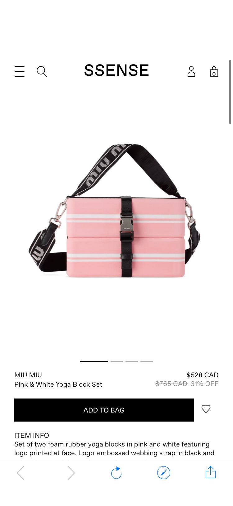 Pink & White Yoga Block Set by Miu Miu on Sale