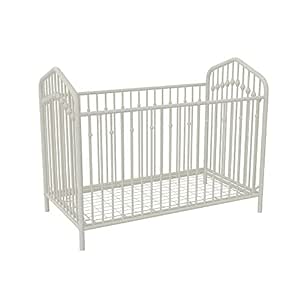Amazon.com : Novogratz Bushwick Metal Crib with Adjustable Mattress Height, Off White : Baby