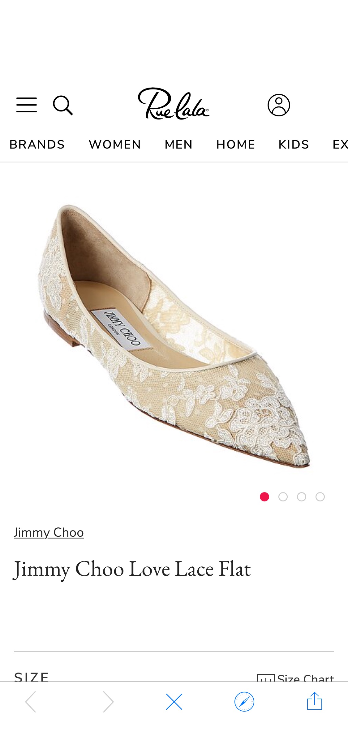 Jimmy Choo Love 蕾丝平底鞋