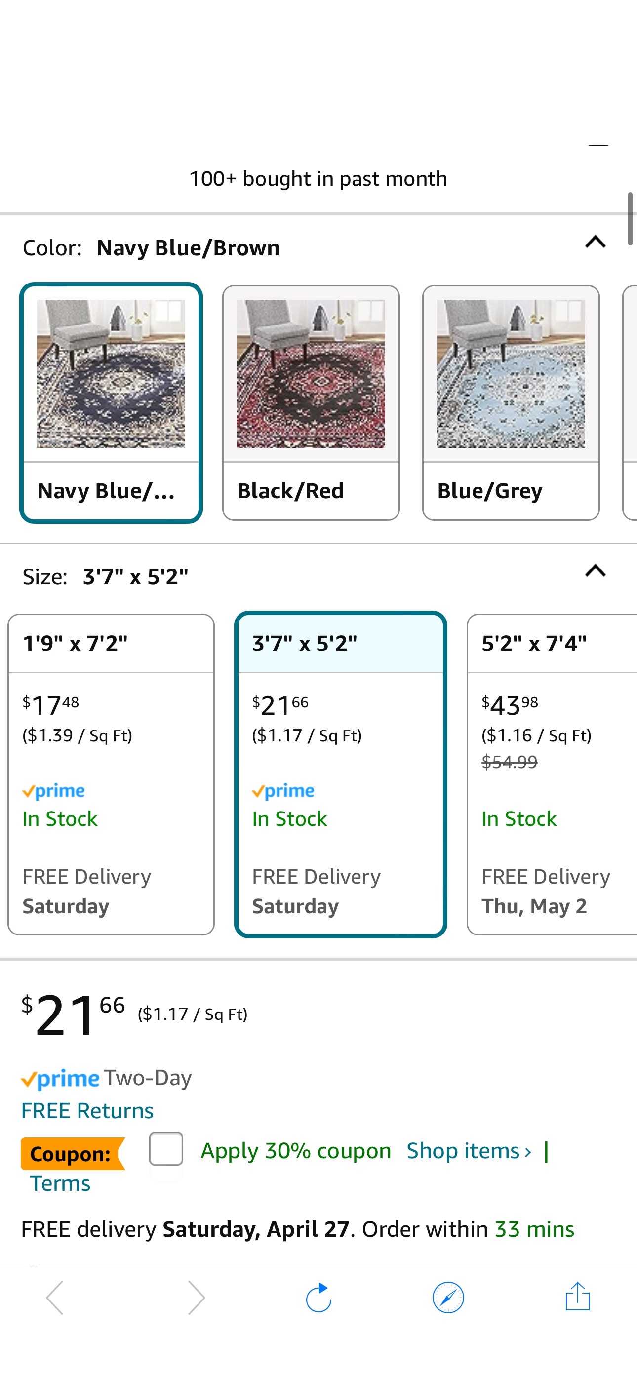 Amazon.com: Home Dynamix Premium Sakarya Traditional Medallion Border Area Rug, Navy Blue, 3'7"x5'2" Rectangle : Home & Kitchen coupon 7折