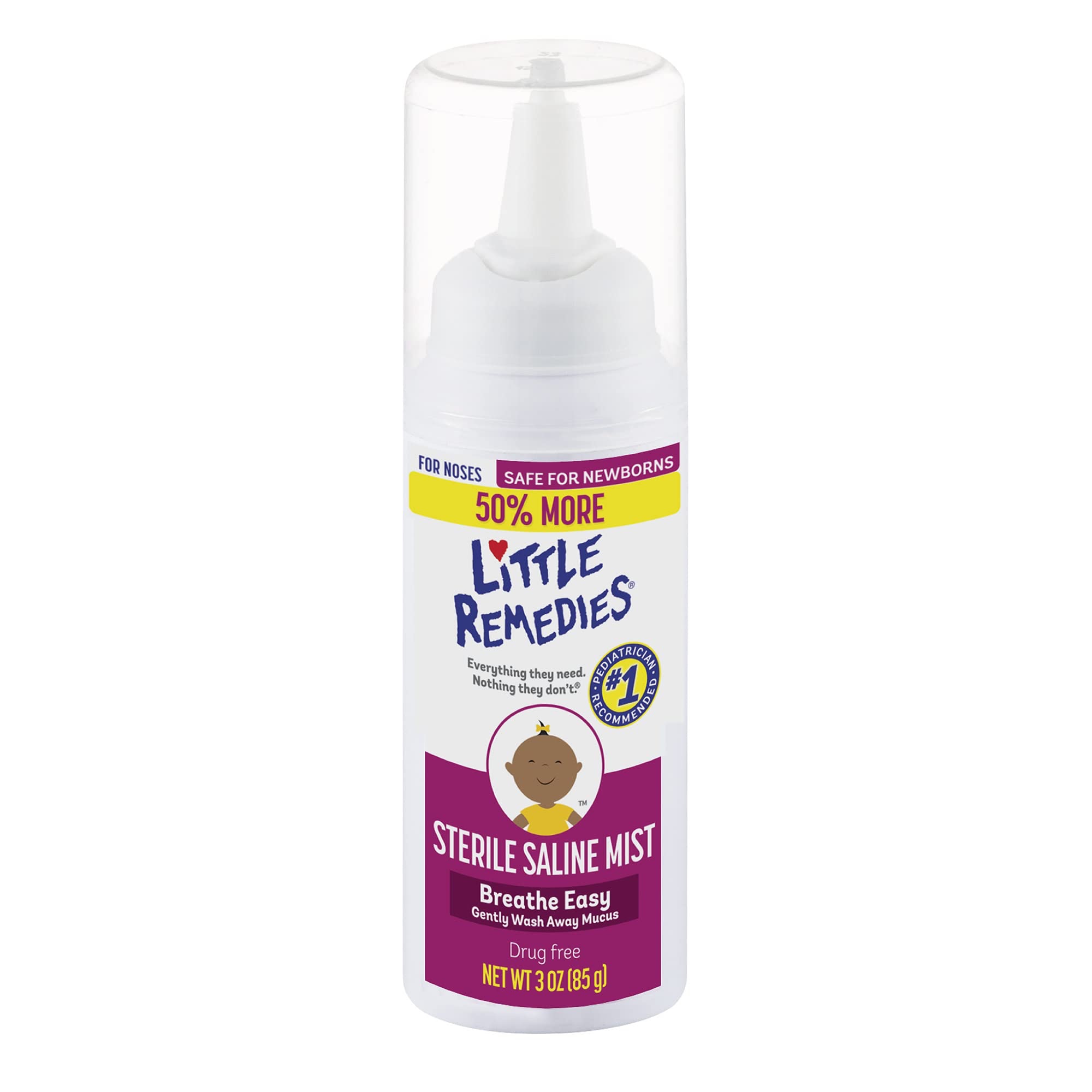 Amazon.com: Little Remedies Sterile Saline Nasal Mist, Safe for Newborns, 3 oz : Baby