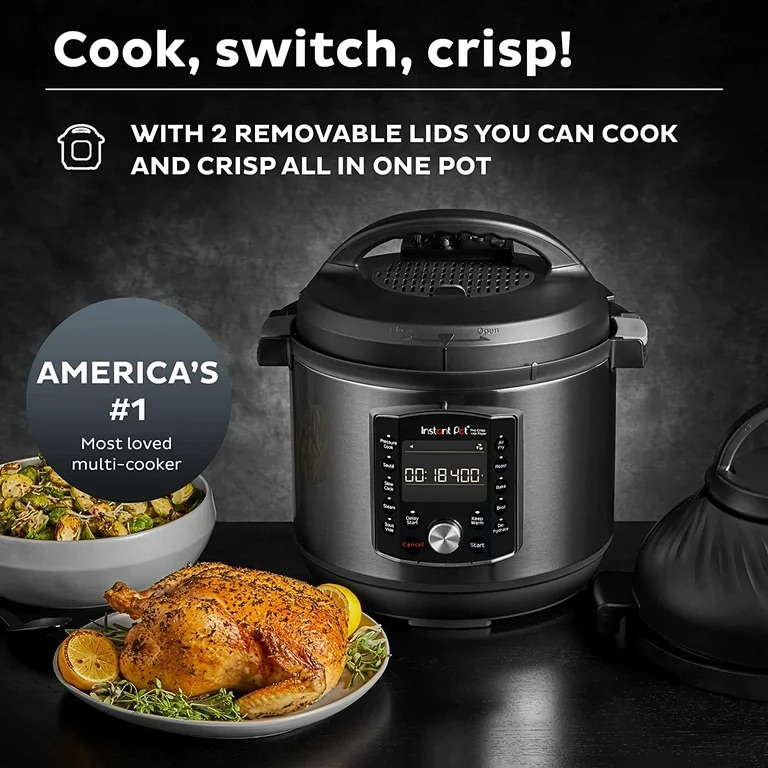 Instant Pot Pro Crisp 8-Quart Air Fryer and Electric Pressure Cooker Combo with Multicooker Lids - Walmart.com