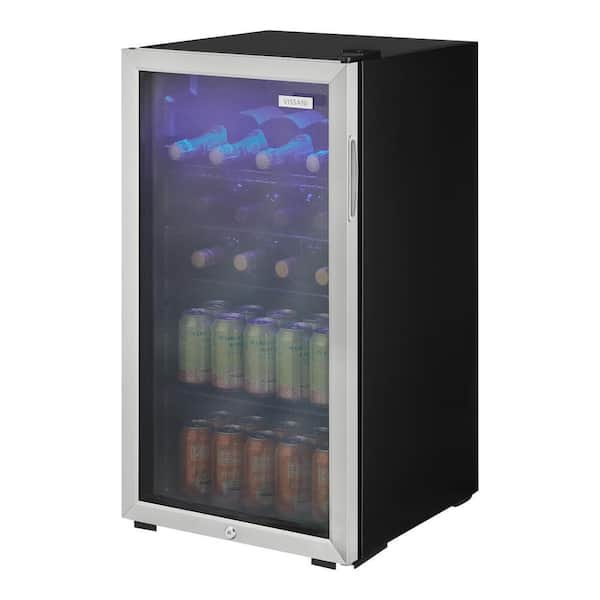 Vissani 17.5 in. 24-Bottle Wine or 117-Can Beverage Cooler in Stainless Steel