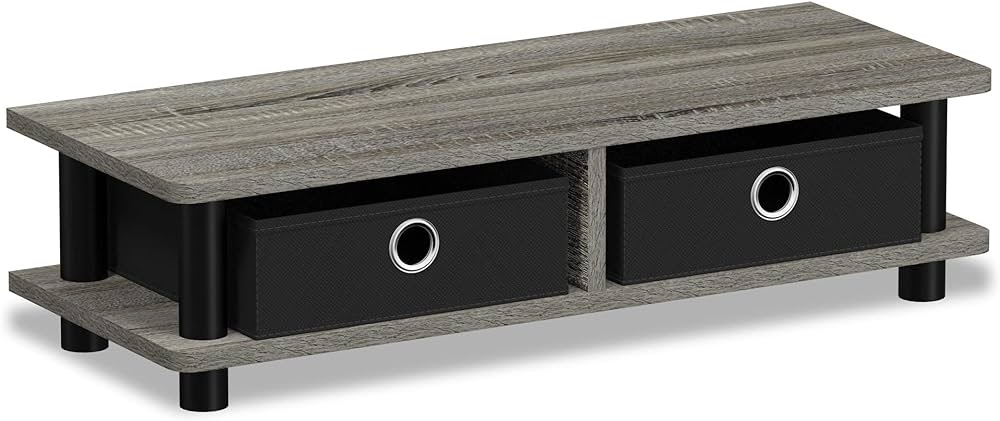 Amazon.com: FURINNO Turn-N-Tube Monitor Stand, French Oak Grey/Black : Electronics 显示器支架