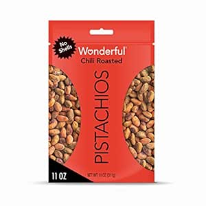 Amazon.com : Wonderful Pistachios No Shells, Chili Roasted, 11 Ounce Bag, Protein Snack, Gluten Free, On-the-Go Snack : Grocery &amp; Gourmet Food