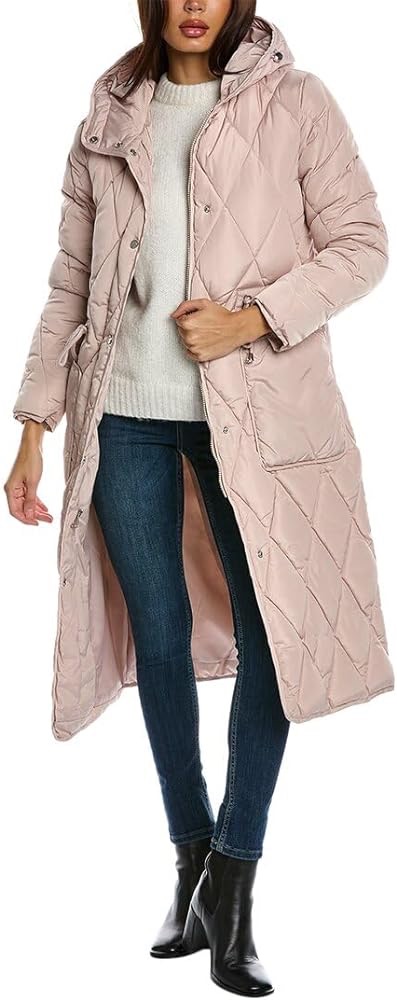 Amazon.com: Kenneth Cole Women's Diamond Quilting Exposed Drawcord Long Puffer, ROSEDUST, X-Small : Clothing, Shoes & Jewelry