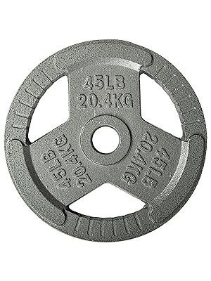 Amazon.com : Signature Fitness Cast Iron Plate Weight Plate for Strength Training and Weightlifting, 2-Inch Center, 45LB (Single) : Sports &amp; Outdoors