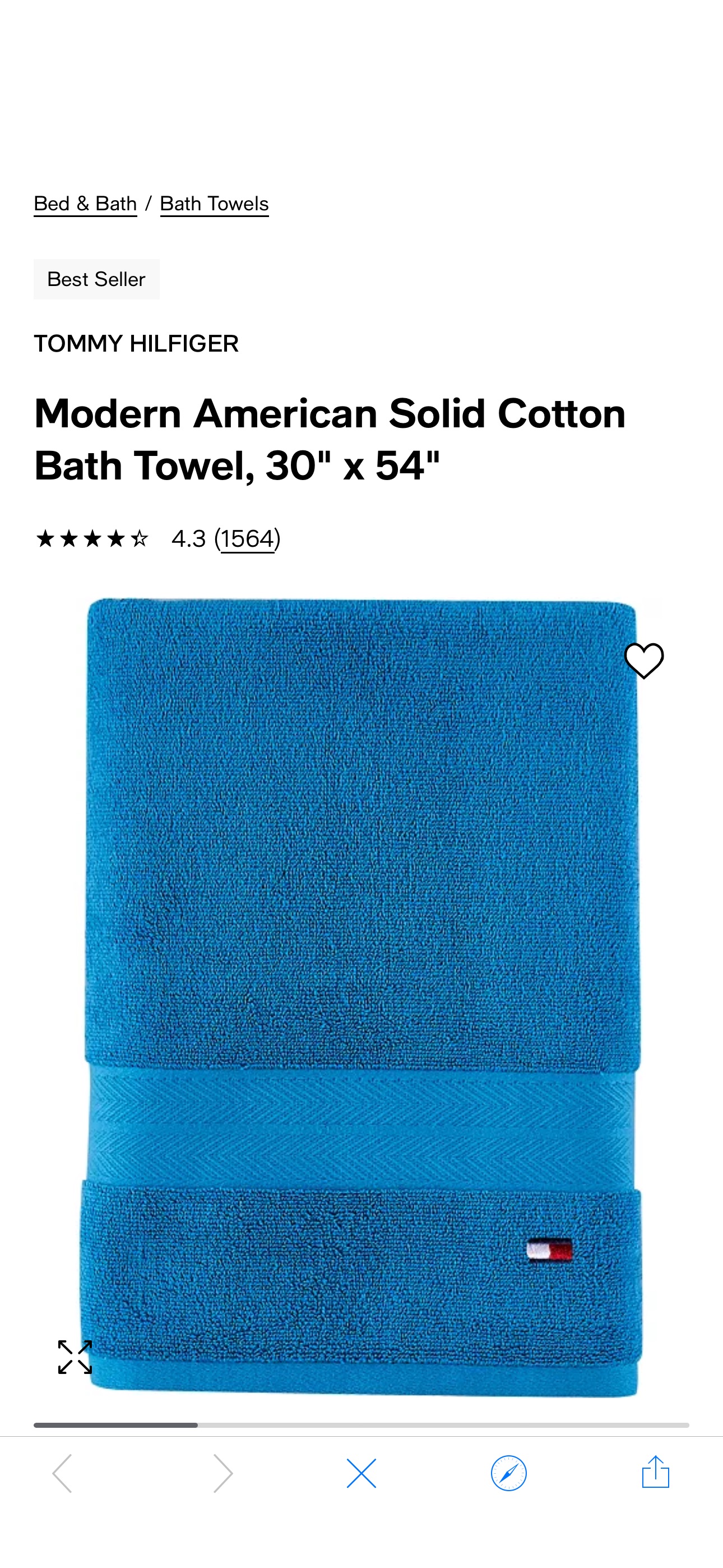 Tommy Hilfiger Modern American Solid Cotton Bath Towel, 30" x 54" & Reviews - Bath Towels - Bed & Bath - Macy's 折扣码 HOME