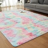 Amazon.com: JKMAX Fluffy Shag Area Rugs for Living Room，Tie-Dyed Light Grey Soft Plush Fuzzy 3x5 Rug 