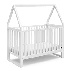 Amazon.com : Storkcraft Orchard 5-in-1 Convertible Crib (White) – GREENGUARD Gold Certified, Canopy Style Baby Crib, Converts from Crib to Toddler Bed 