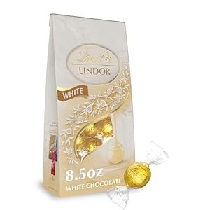 LINDOR White Chocolate Candy Truffles, Valentine&#39;s Day Chocolate, 8.5 oz. Bag (6 Pack)
