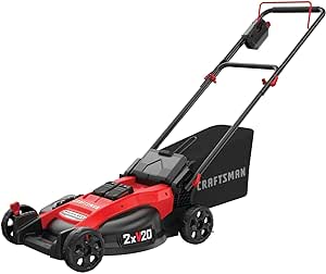 Amazon.com : CRAFTSMAN V20 Lawn Mower, Push Mower, Lightweight and Portable, Grass Bag, Battery and Charger Included (CMCMW220P2) : Patio, Lawn &amp; Garden