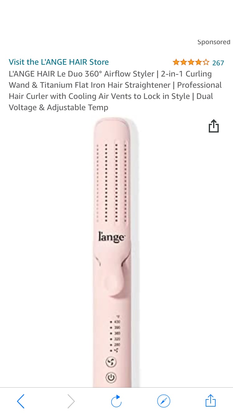 Amazon.com : L'ANGE HAIR Le Duo 360° Airflow Styler | 2-in-1 Curling Wand & Titanium Flat Iron Hair Straightener | Professional Hair Curler with Cooling Air Vents to Lock in Style