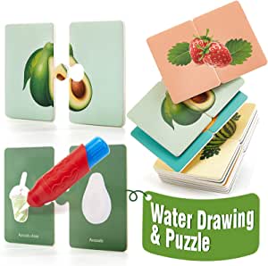 儿童涂鸦卡片，水画涂鸦拼图，水果图案，可多次使用