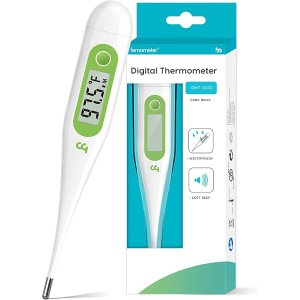 $6.99 成人温度计,发烧口腔温度计,带发烧警报的医疗温度计,记忆回忆,C/F可切换,婴儿和成人直肠腋窝阅读温度计