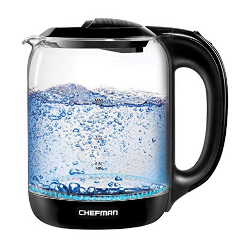 Amazon.com: Chefman 1.7 升玻璃广口电水壶