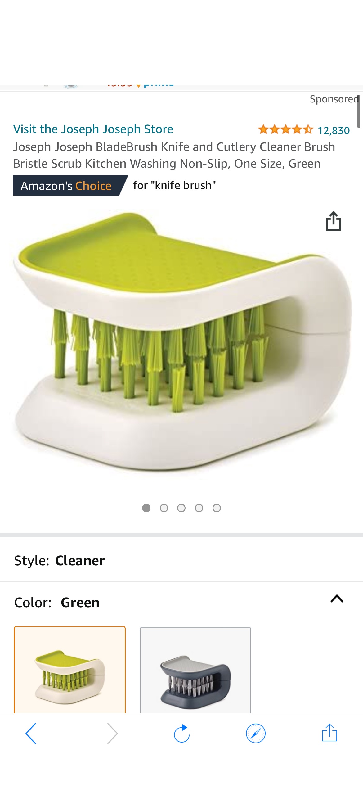 Amazon.com: Joseph Joseph BladeBrush Knife and Cutlery Cleaner Brush Bristle Scrub Kitchen Washing Non-Slip, One Size, Green : Health & Household 刷子优惠