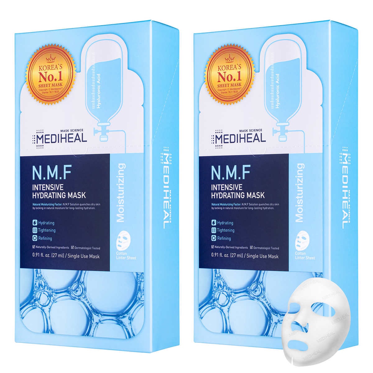 MEDIHEAL N.M.F. Intensive Hydrating Sheet Mask, 2-pack | 美迪惠尔补水面膜20片装